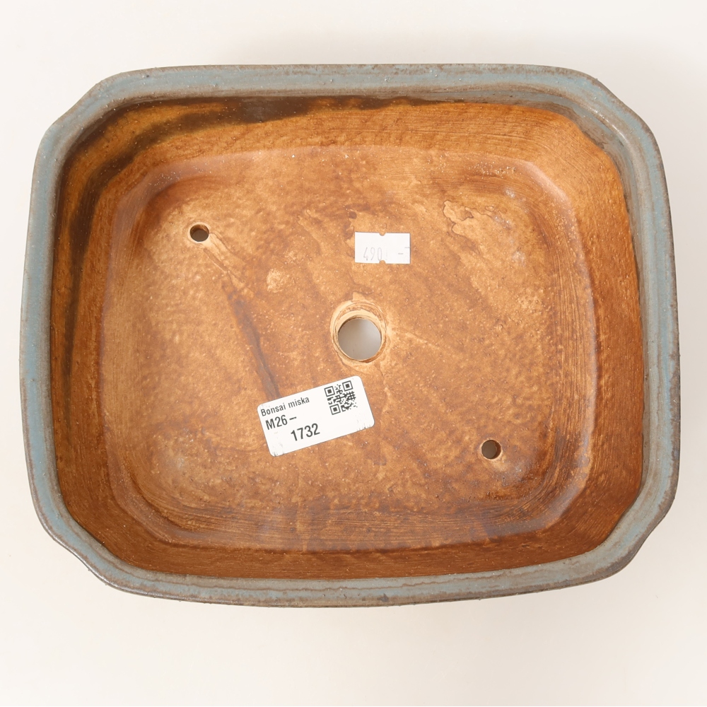 Vaso da bonsai in ceramica 21,5 x 18 x 6 cm, colore blu