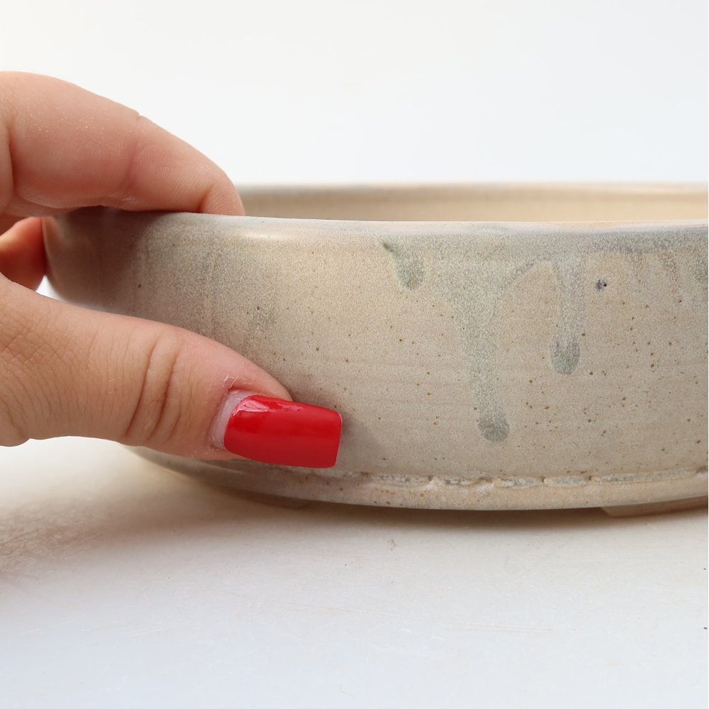 Ciotola per bonsai in ceramica 20 x 20 x 5,5 cm, colore beige