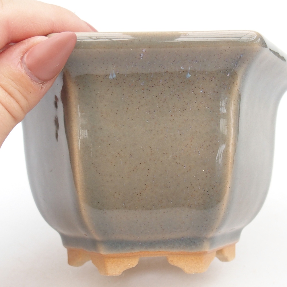Ciotola bonsai in ceramica 13 x 11,5 x 8 cm, grigio