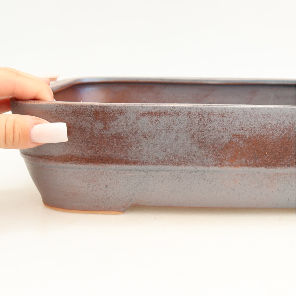 Vaso da bonsai in ceramica 28 x 20,5 x 7,5 cm, colore metallizzato