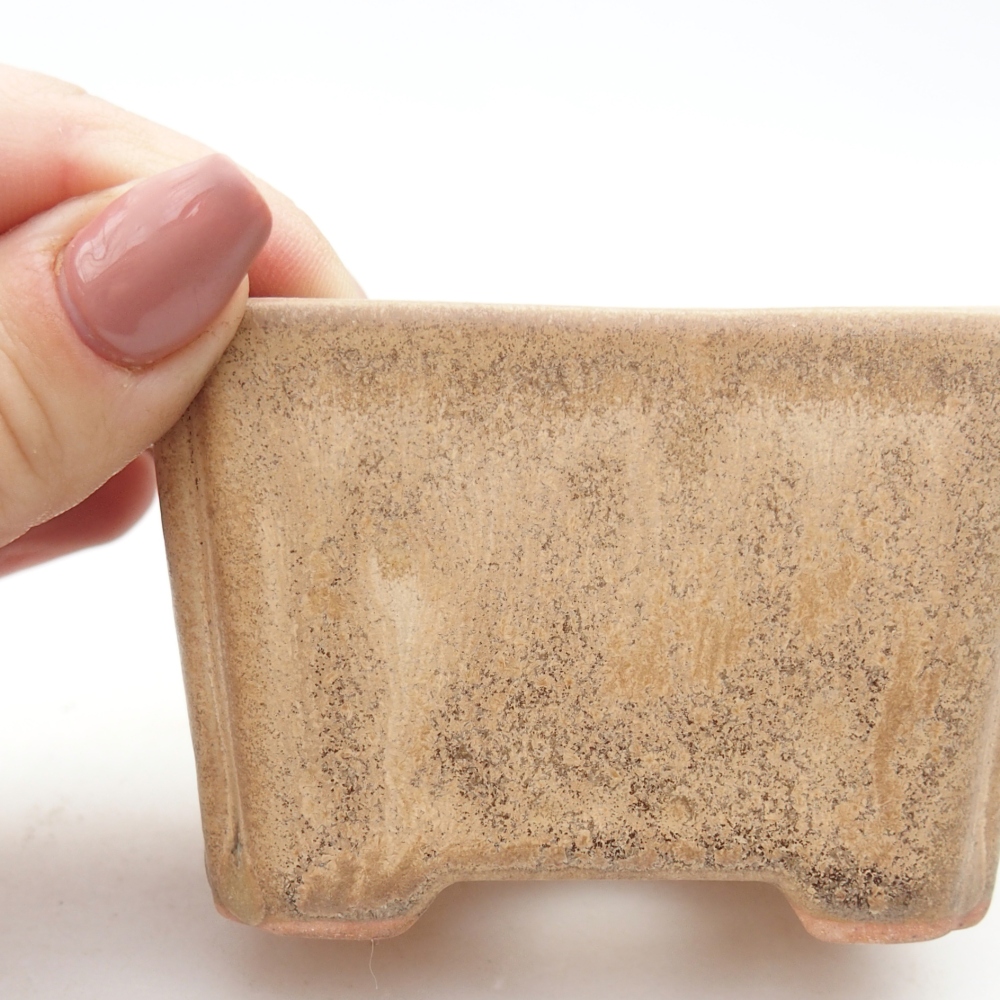 Ciotola per bonsai in ceramica 7,5 x 5,5 x 5 cm, colore beige
