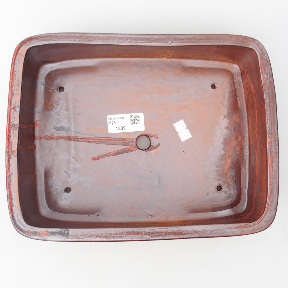 Ciotola per bonsai in ceramica 26,5 x 20,5 x 6,5 cm, marrone