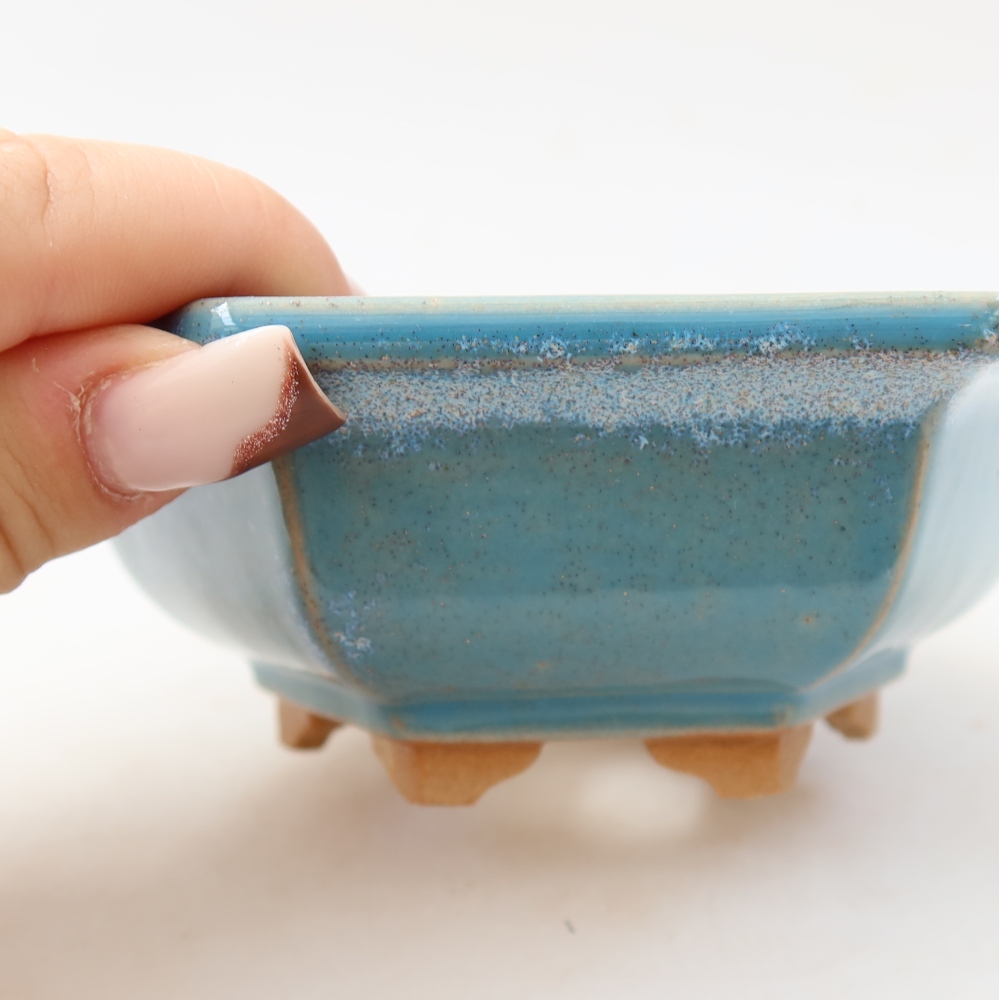 Ciotola bonsai in ceramica 12 x 10,5 x 4,5 cm, colore blu