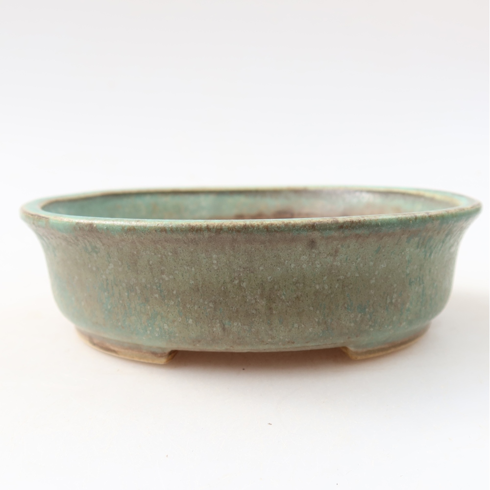 Vaso da bonsai in ceramica 12,5 x 11,5 x 3,5 cm, colore verde
