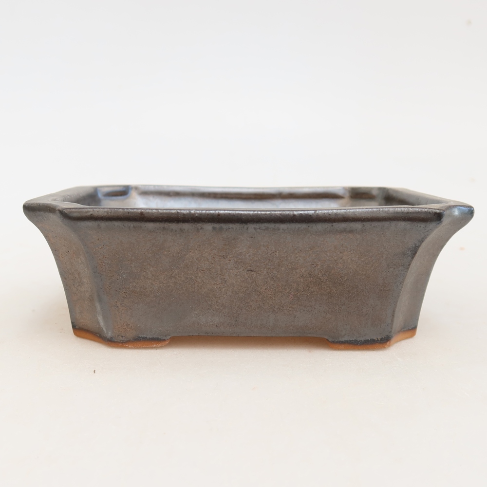 Vaso da bonsai in ceramica 13,5 x 11 x 4 cm, colore metallizzato
