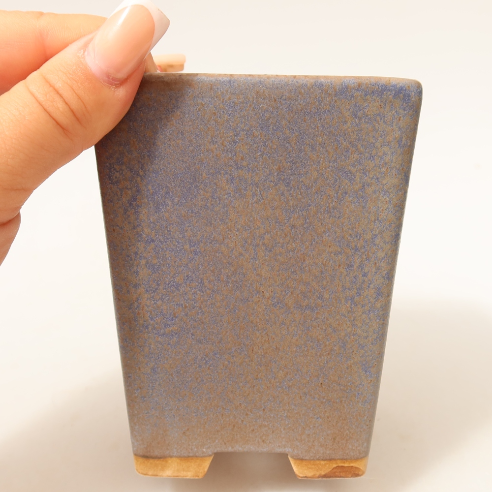 Ciotola bonsai in ceramica 8,5 x 8,5 x 10,5 cm, colore blu