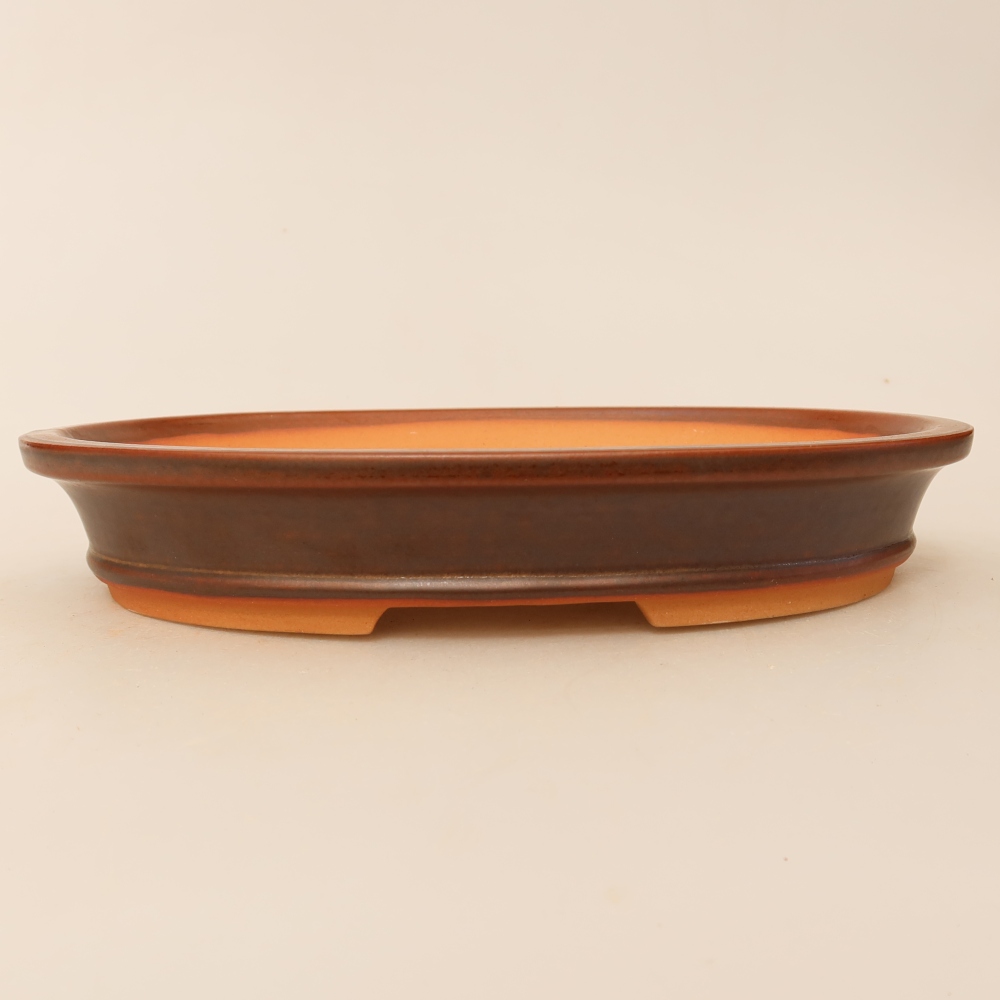 Ciotola in ceramica  21 x 14,5 x 3,5 cm, colore marrone