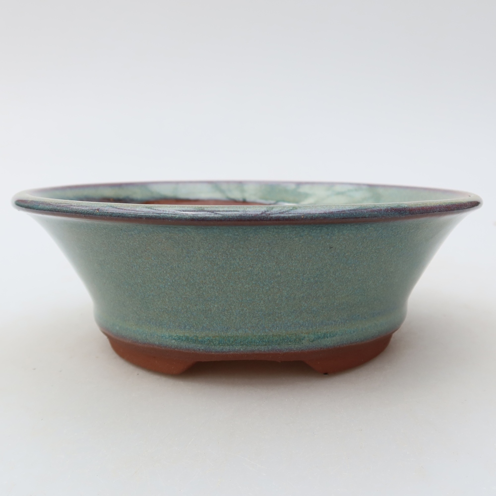 Vaso da bonsai in ceramica 15,5 x 15,5 x 5,5 cm, colore verde