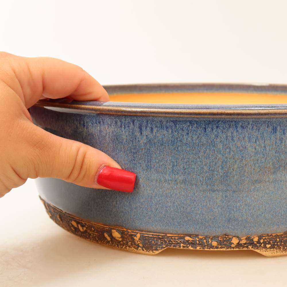 Vaso da bonsai in ceramica 27,5 x 27,5 x 8,5 cm, colore blu