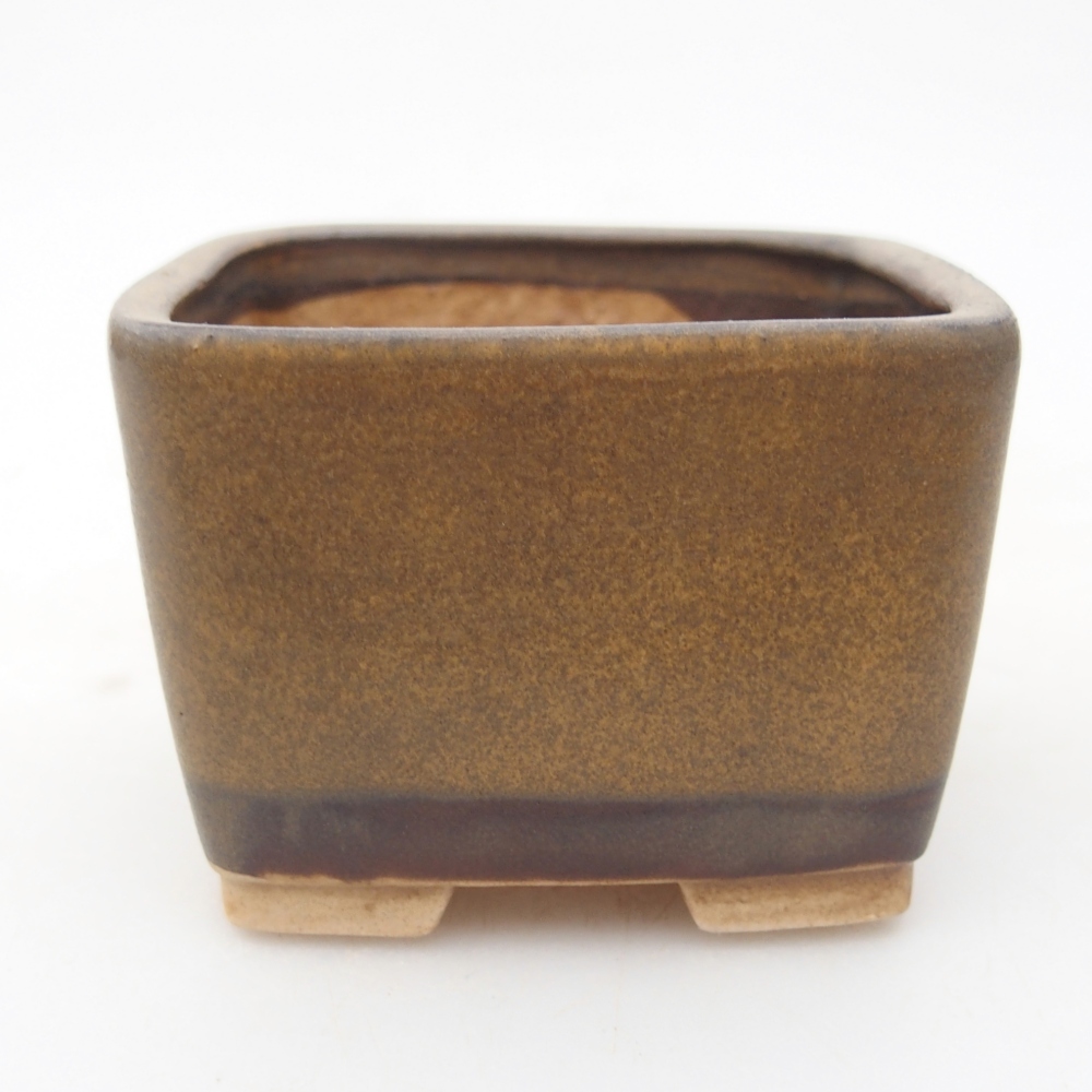 Ciotola per bonsai in ceramica 6 x 6 x 4,5 cm, marrone