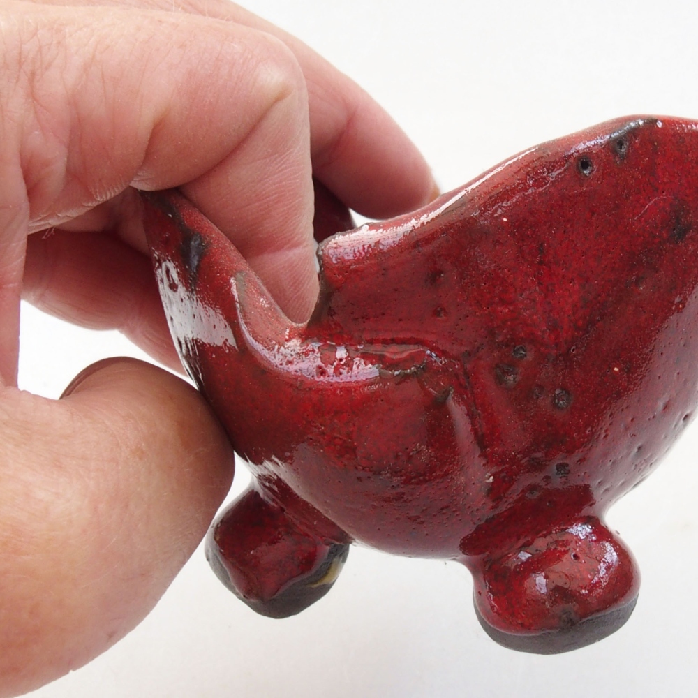 Conchiglia in ceramica 8 x 7 x 6 cm , colore rosso