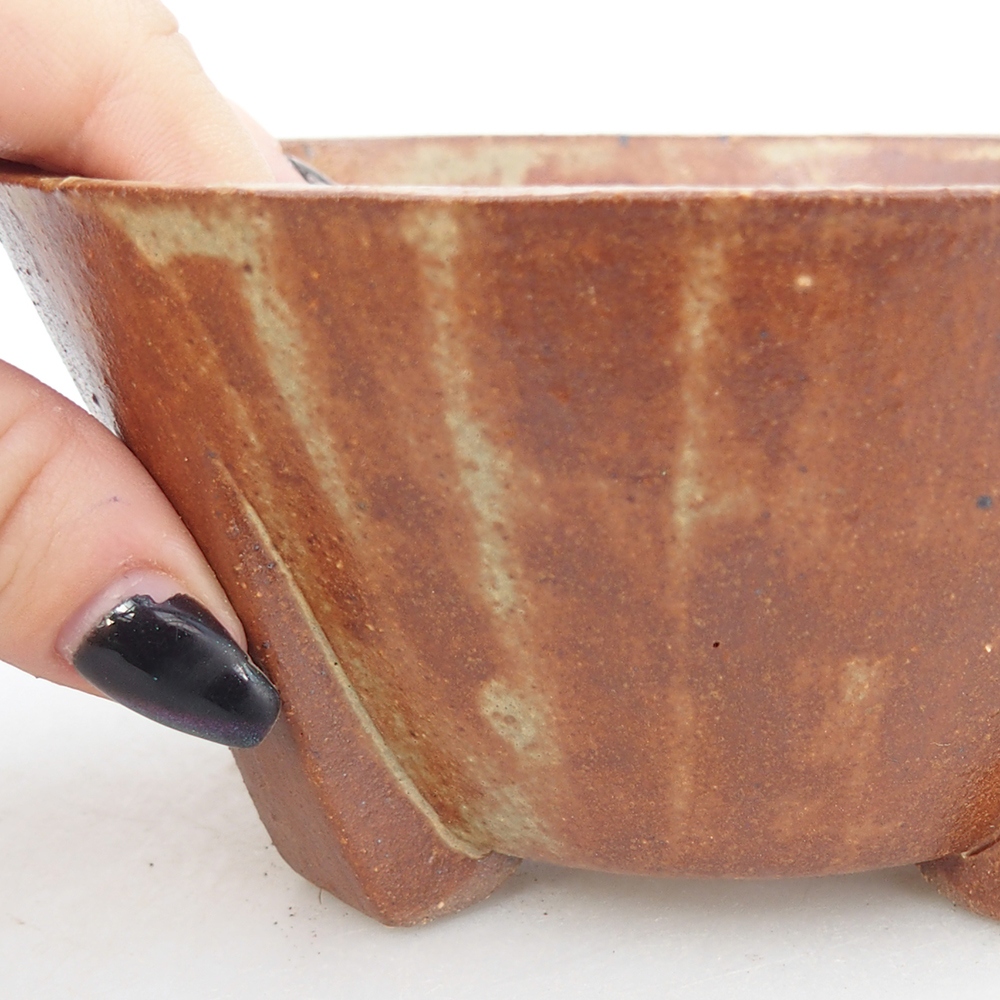Ciotola per bonsai in ceramica 13,5 x 13,5 x 6,5 cm, marrone