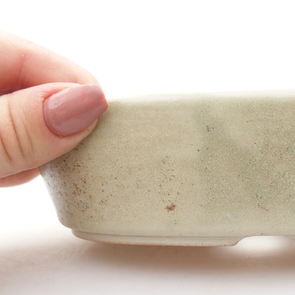 Ciotola per bonsai in ceramica 15 x 9,5 x 4 cm, colore beige