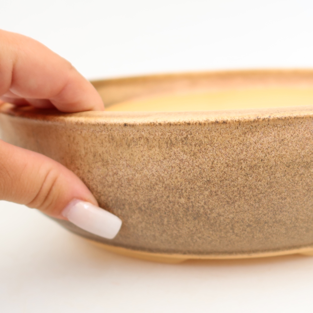 Vaso da bonsai in ceramica 26 x 26 x 7,5 cm, colore marrone