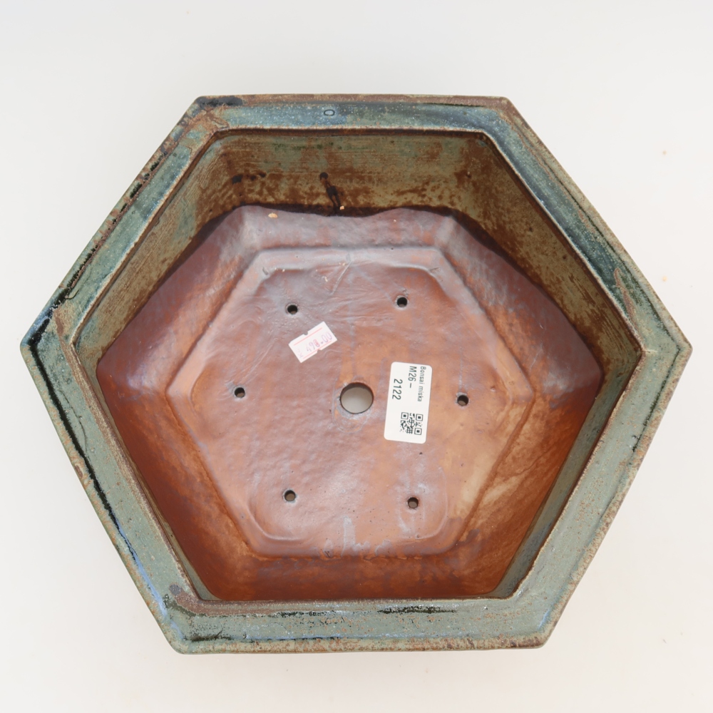 Vaso da bonsai in ceramica 28 x 24,5 x 9 cm, colore verde-marrone
