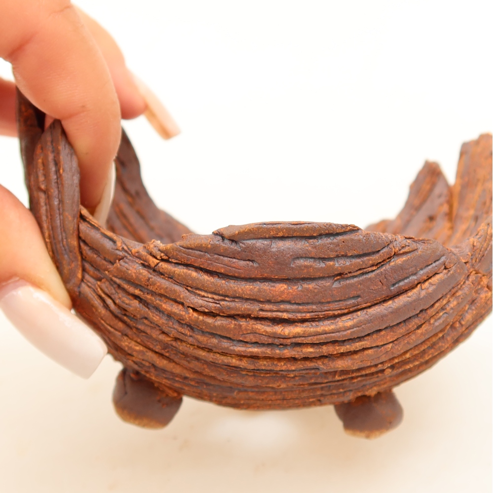 Guscio in ceramica  10,5 x 9 x 7,5 cm, colore marrone