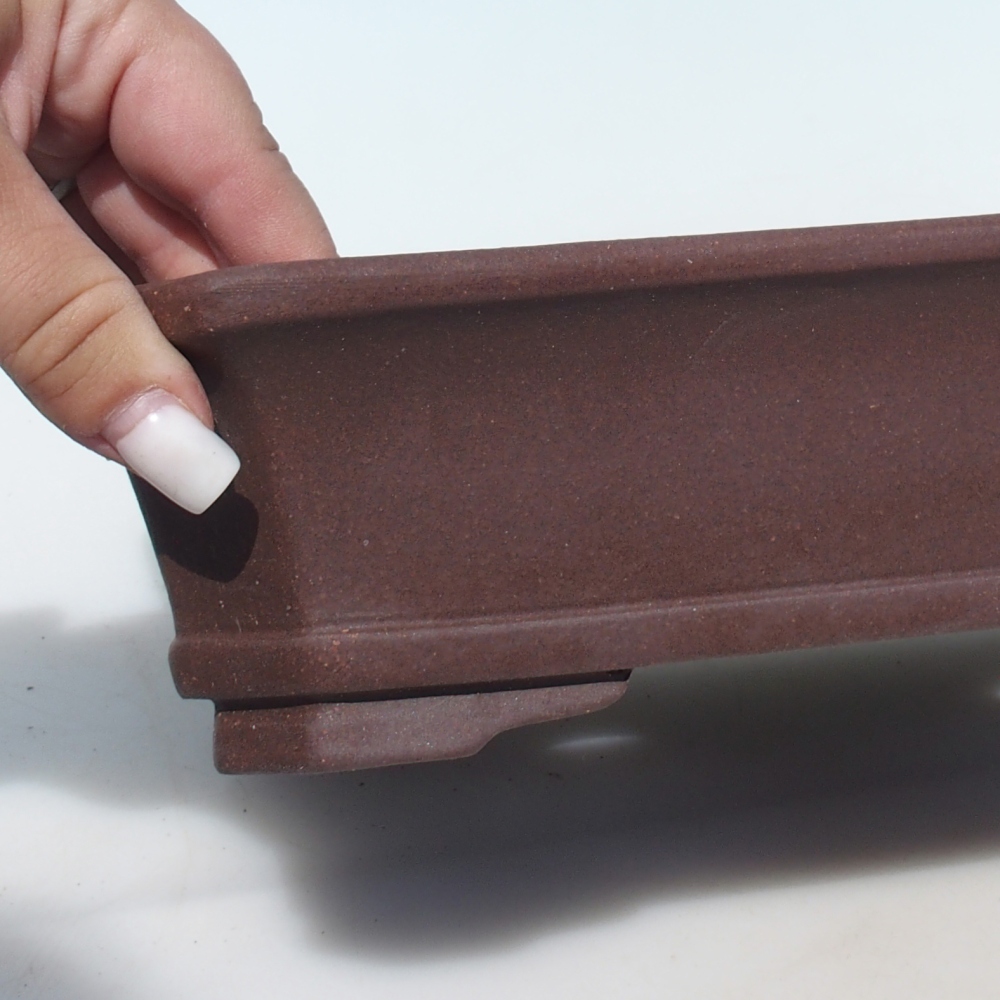 Ciotola per bonsai 30,5 x 24,5 x 7 cm betulla marrone