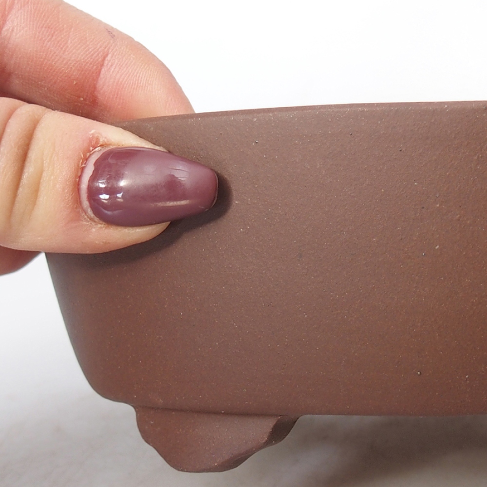 Ciotola per bonsai in ceramica 15,5 x 12 x 5,5 cm, marrone