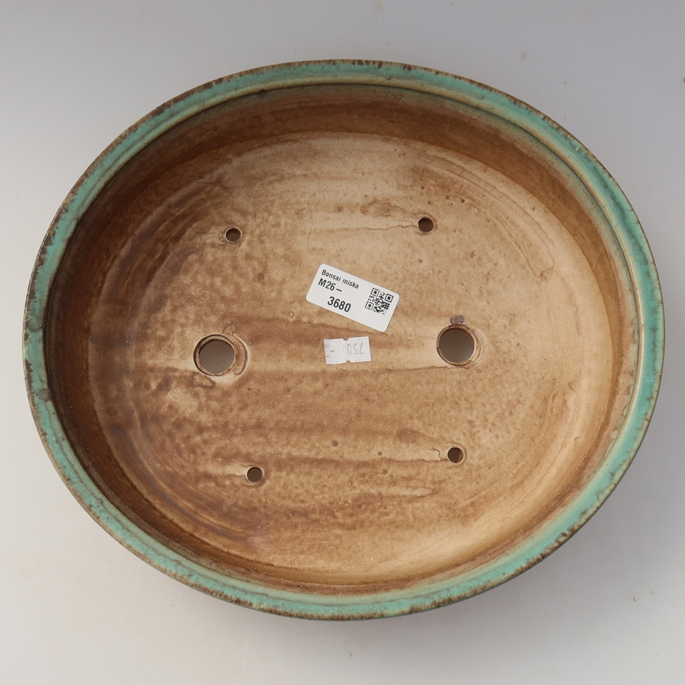 Vaso da bonsai in ceramica 26 x 24 x 6 cm, colore verde
