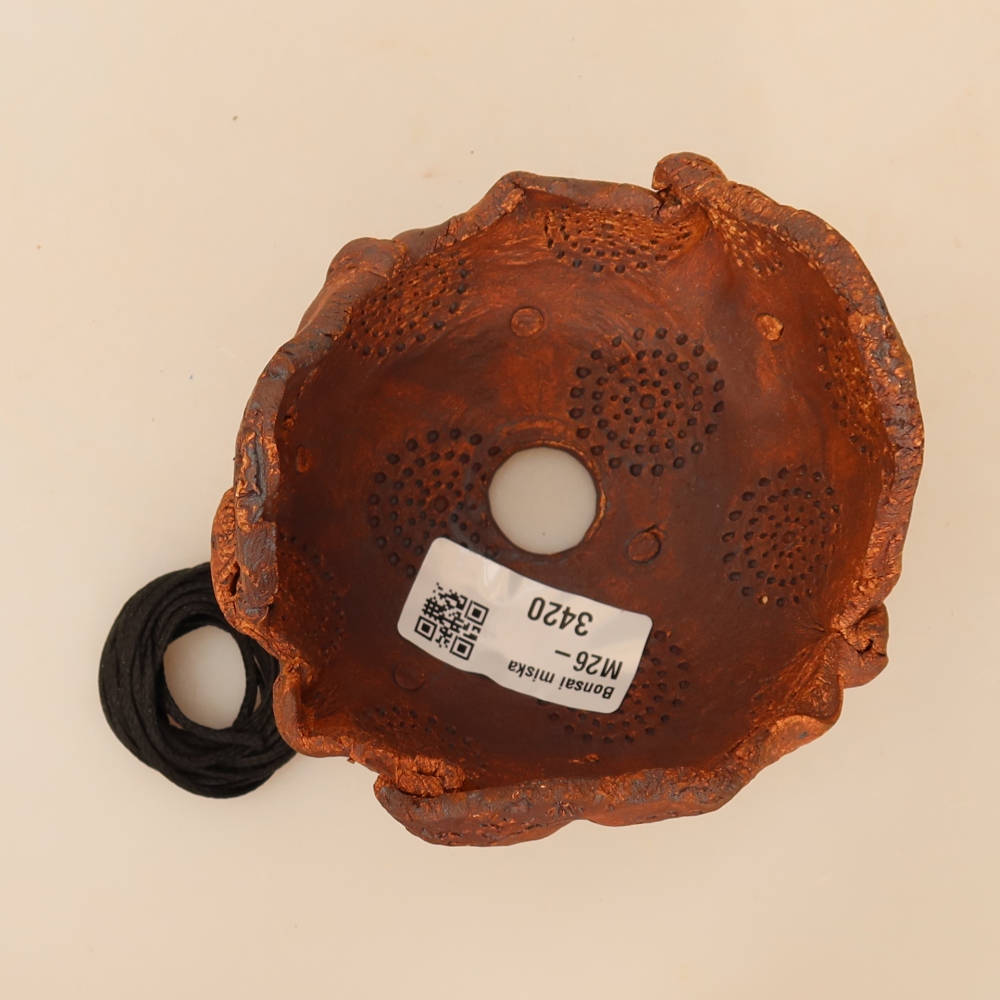 Contenitore in ceramica per Kokedama 10 x 9 x 9 cm, colore marrone