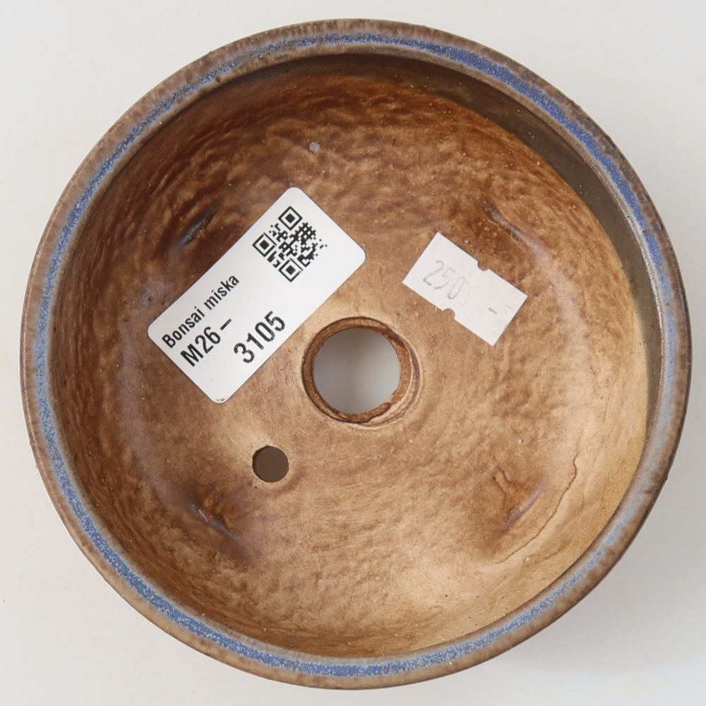 Vaso da bonsai in ceramica 10,5 x 10,5 x 4 cm, colore blu