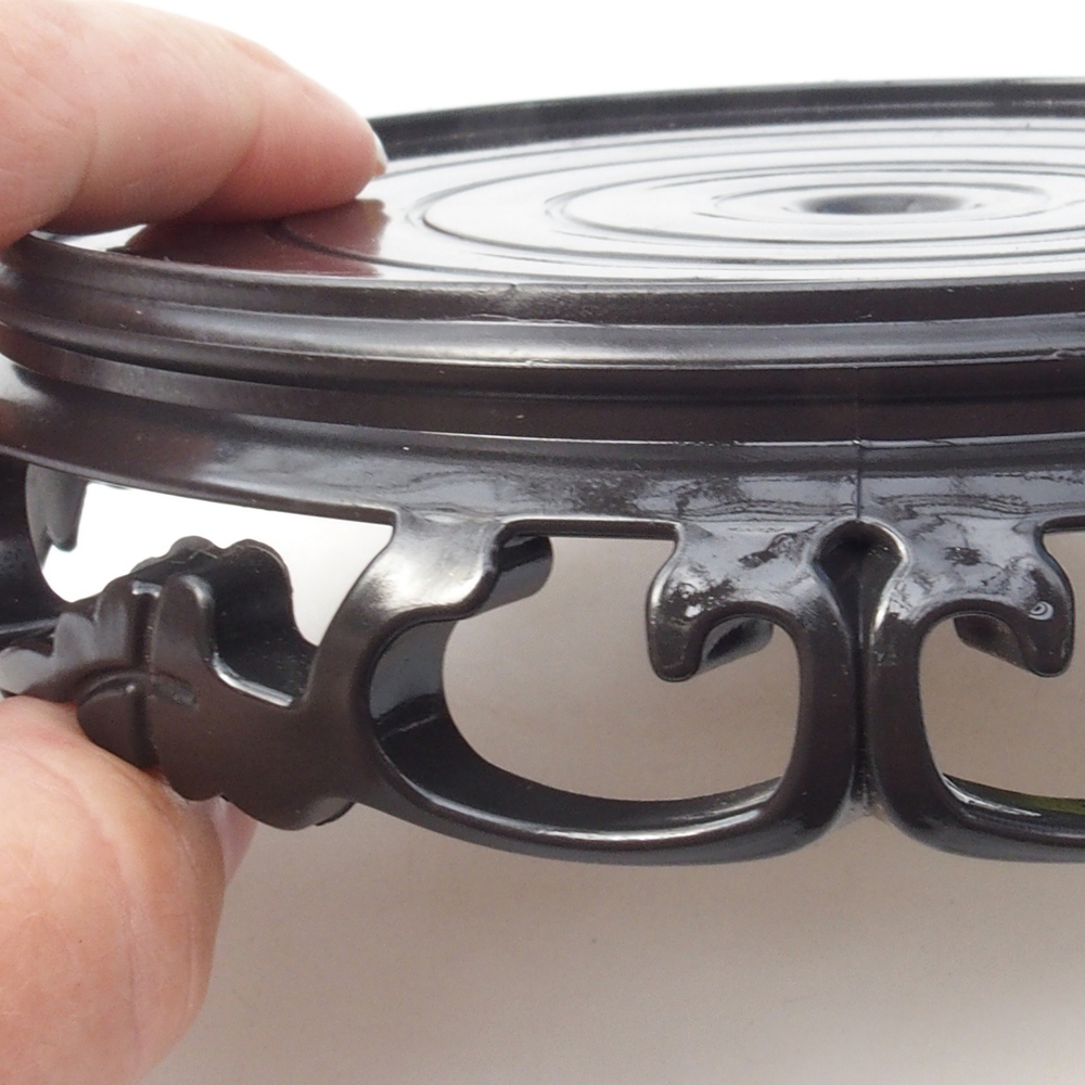 Tavolo per bonsai in plastica rotondo 14,5 x 14,5 x 4 cm, colore nero