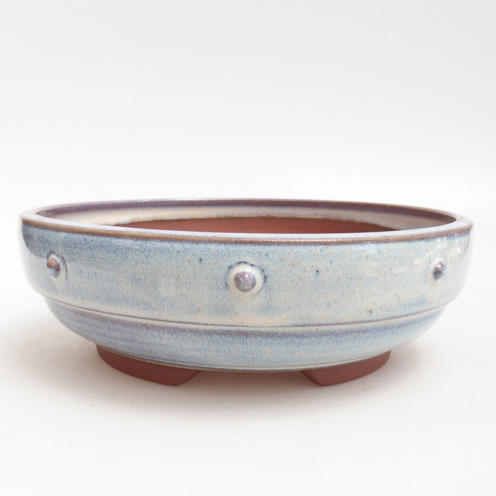 Ciotola bonsai in ceramica 21 x 21 x 6,5 cm, colore blu