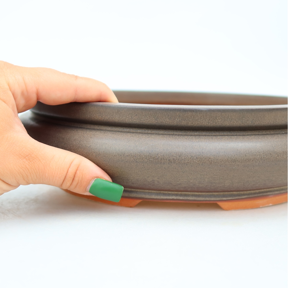 Ciotola in ceramica  23 x 23 x 7 cm, colore marrone