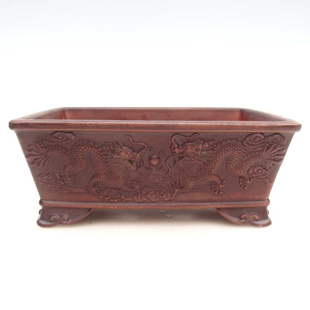 Ciotola per bonsai in ceramica 28 x 20,5 x 11 cm, marrone