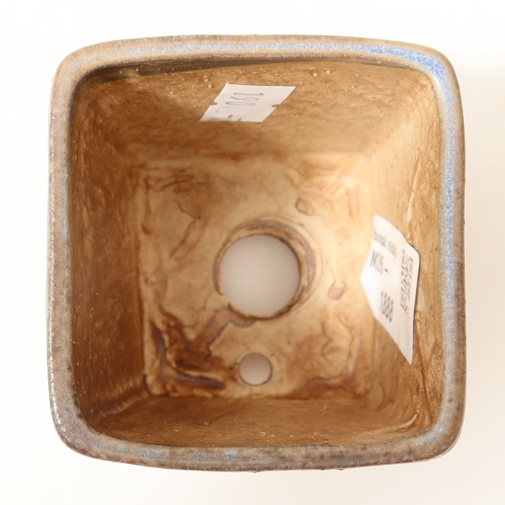 Vaso da bonsai in ceramica 6,5 x 6,5 x 7 cm, colore blu