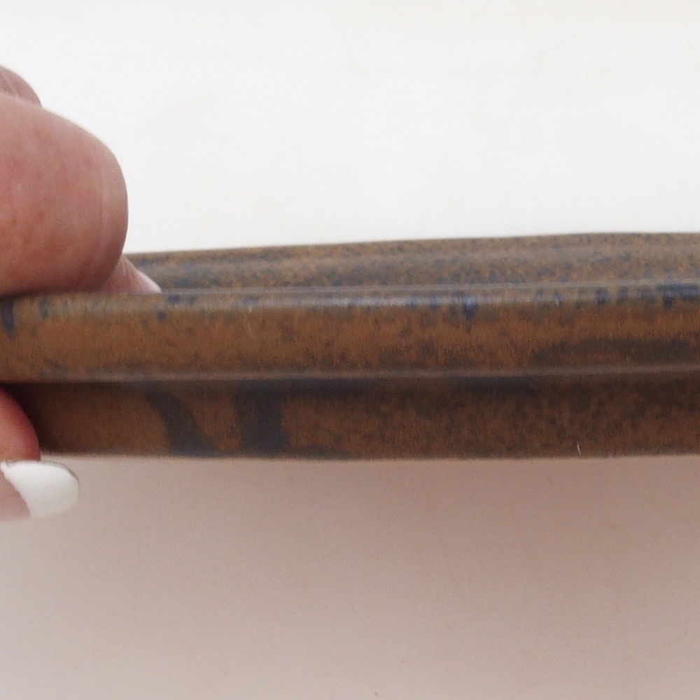 Sottovaso ovale per bonsai M - 22,5 x 18 x 1,5 cm - marrone