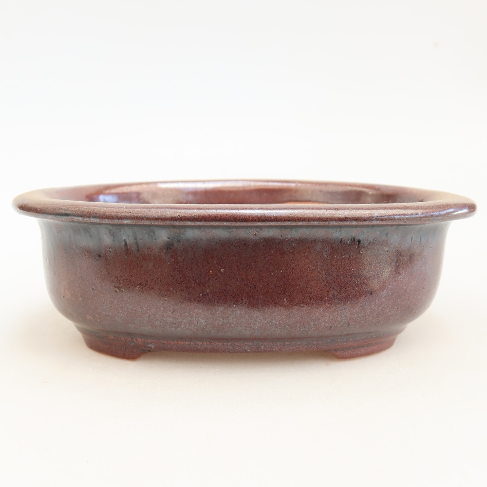 Vaso da bonsai in ceramica 18 x 14,5 x 5,5 cm, colore bordeaux