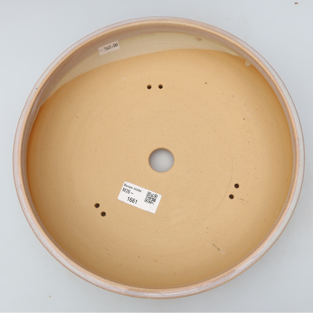 Vaso per bonsai in ceramica 25,5 x 25,5 x 6,5 cm, colore beige
