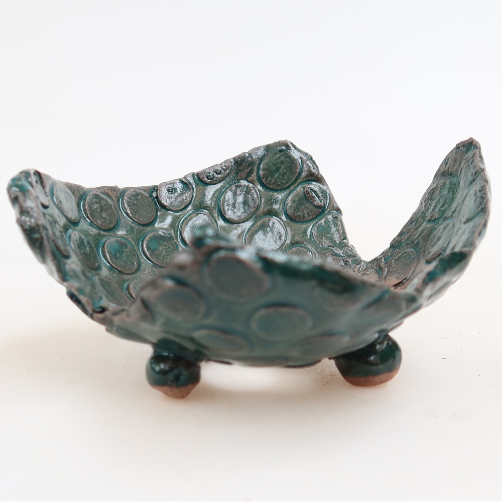 Guscio in ceramica  10 x 9 x 6 cm, colore verde