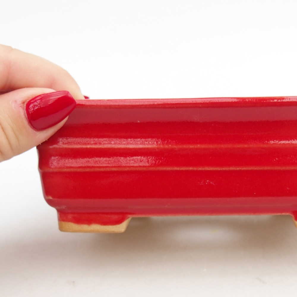 Ciotola bonsai in ceramica 26 x 26 x 8 cm, colore rosso