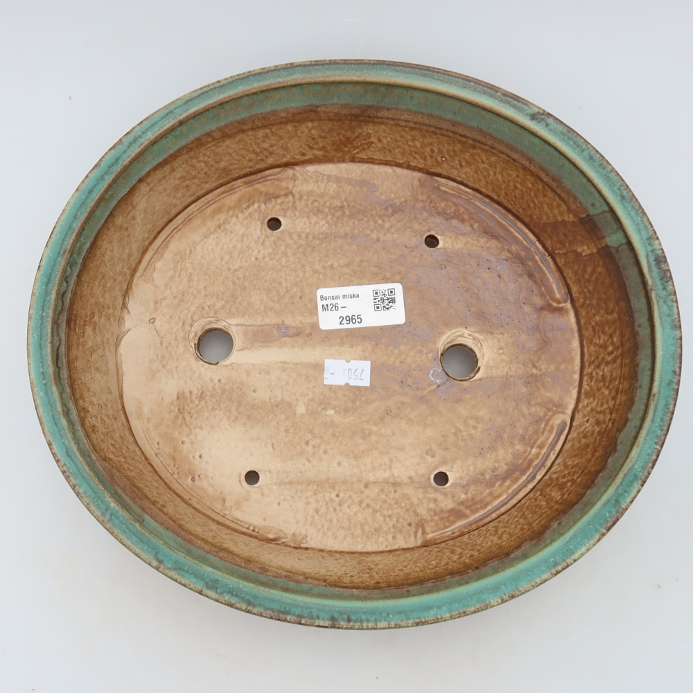 Vaso da bonsai in ceramica 27 x 24,5 x 6 cm, colore verde