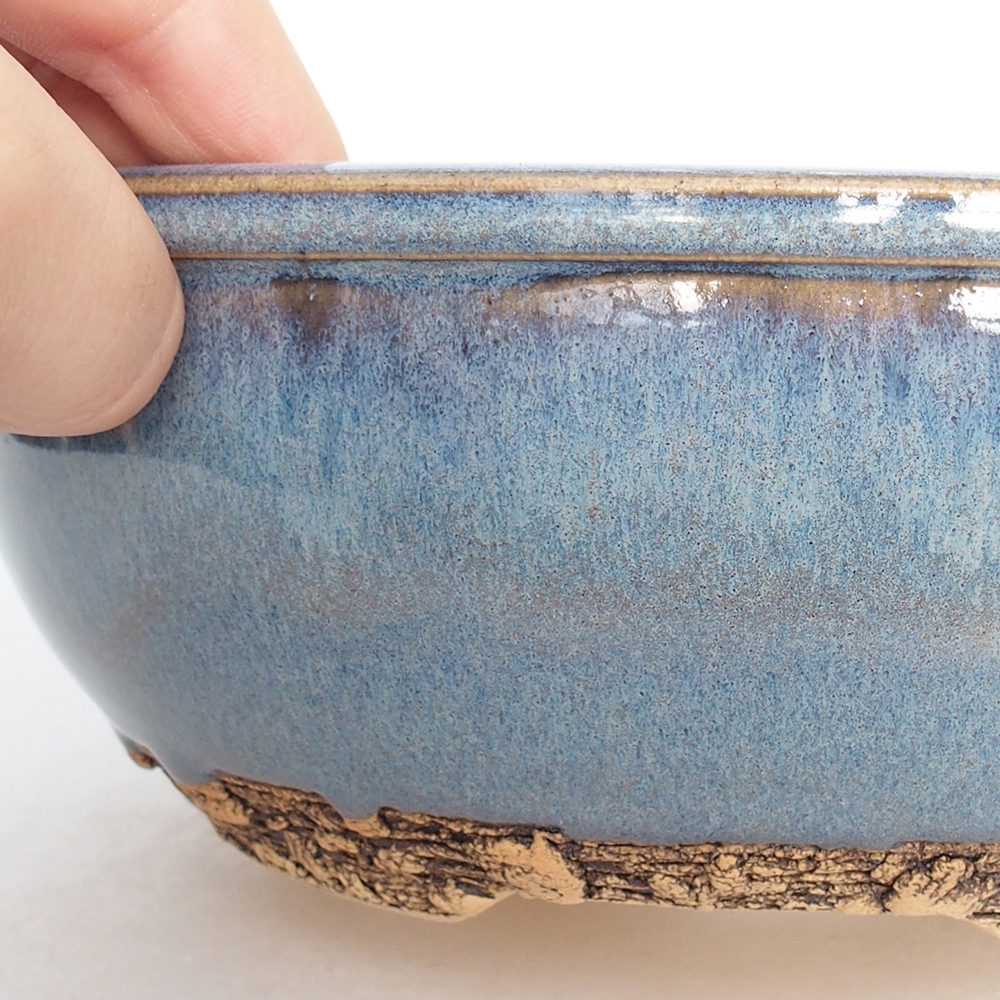 Ciotola bonsai in ceramica 19 x 19 x 7 cm, colore blu