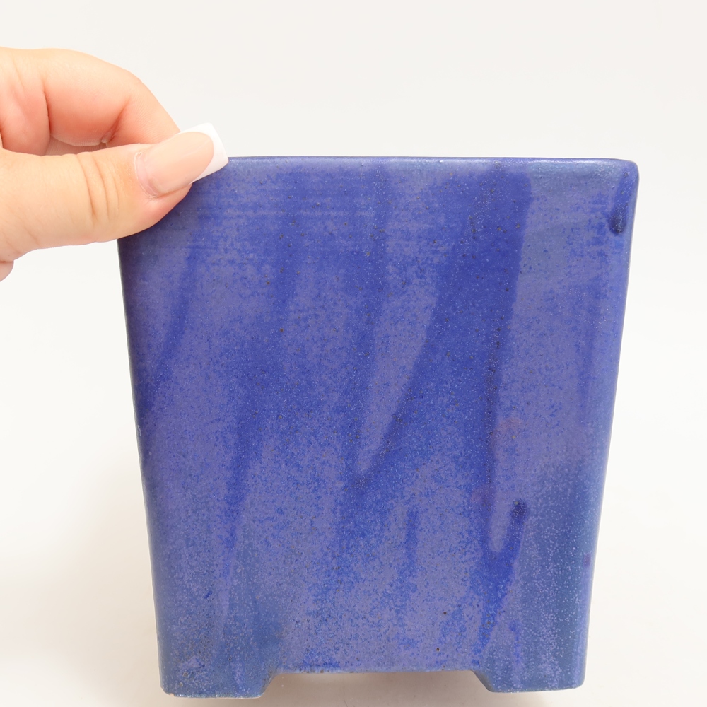 Vaso da bonsai in ceramica 13 x 13 x 13,5 cm, colore blu