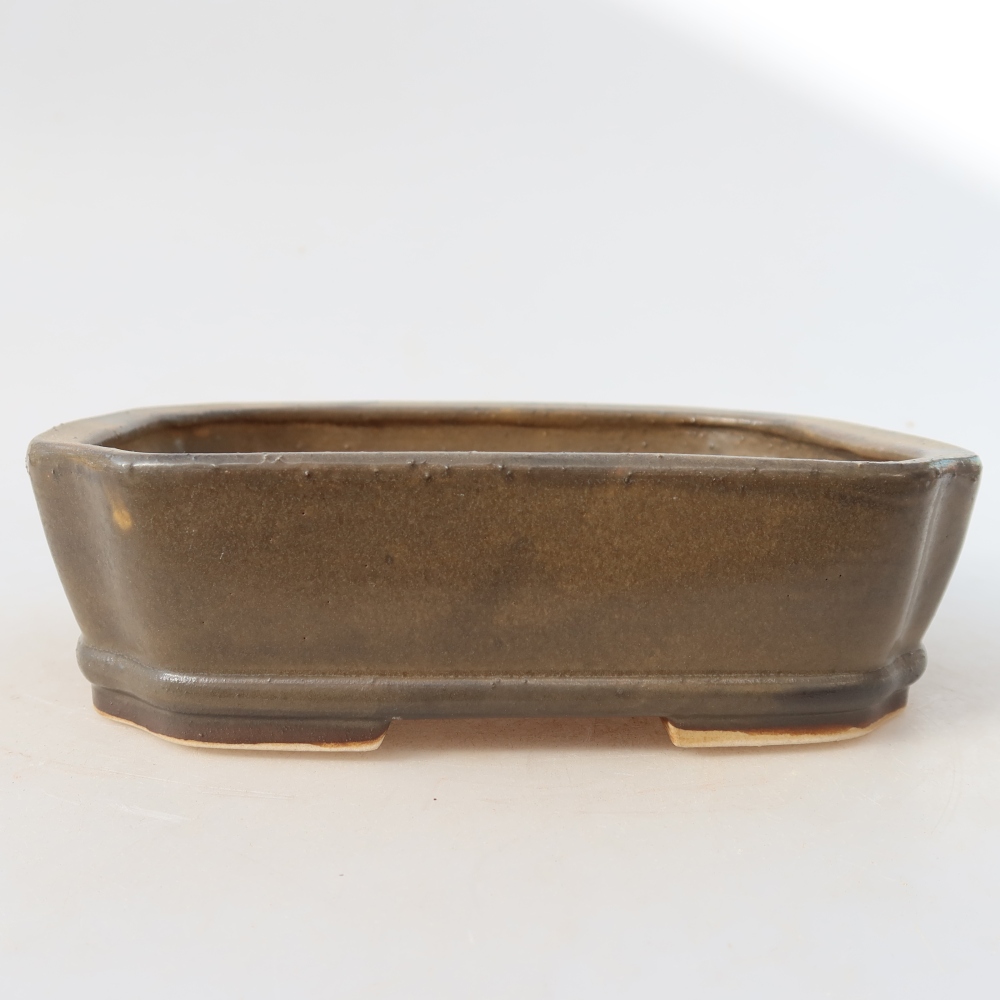 Ciotola bonsai in ceramica 17,5 x 14,5 x 5 cm, marrone
