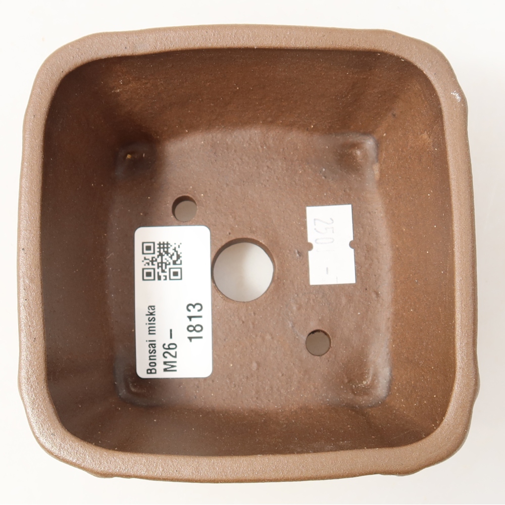 Ciotola per bonsai in ceramica 10,5 x 10,5 x 4,5 cm, marrone