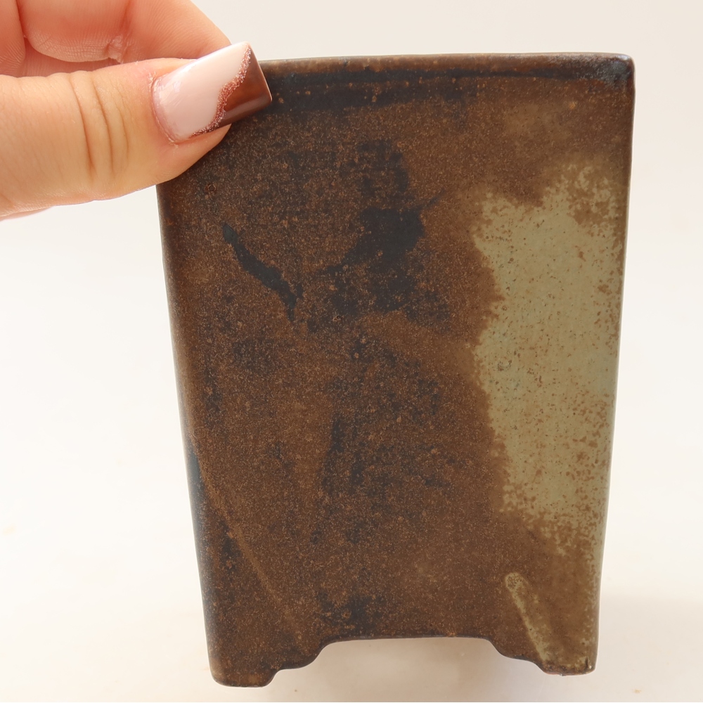Vaso da bonsai in ceramica 9 x 9 x 11,5 cm, colore marrone