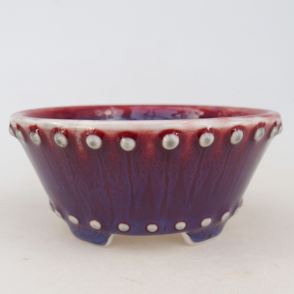 Ciotola per bonsai in ceramica 10,5 x 10,5 x 5 cm, colore viola