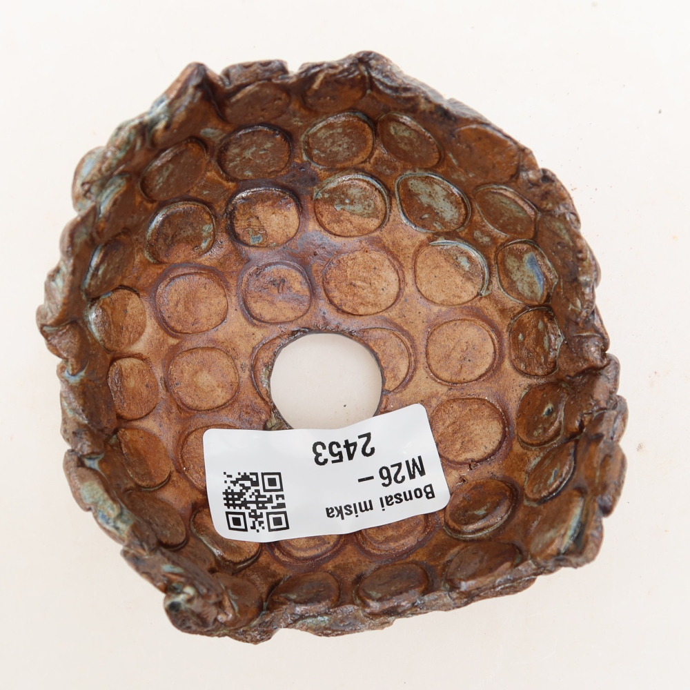 Guscio in ceramica  8,5 x 8,5 x 6 cm, colore verde-marrone