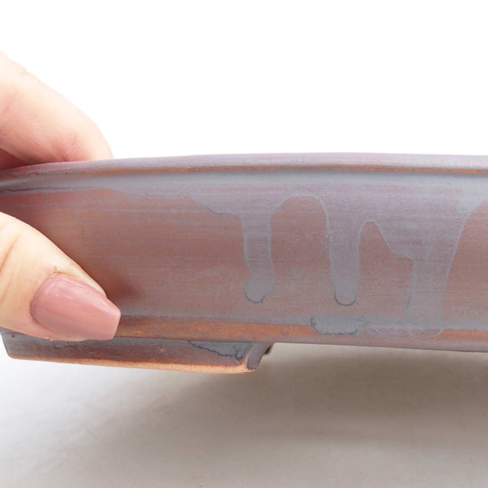 Ciotola bonsai in ceramica 24,5 x 20 x 4 cm, colore metallo