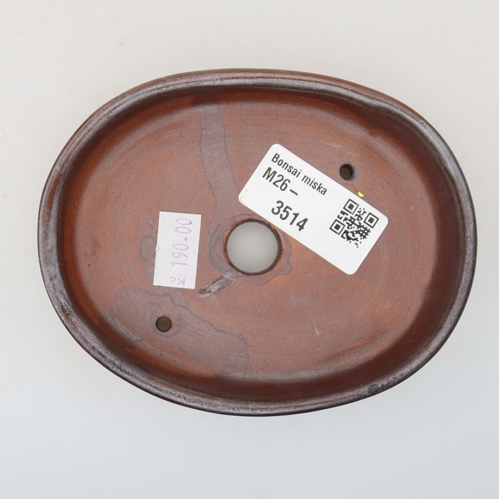Ciotola per bonsai in ceramica 12 x 9,5 x 2,5 cm, marrone