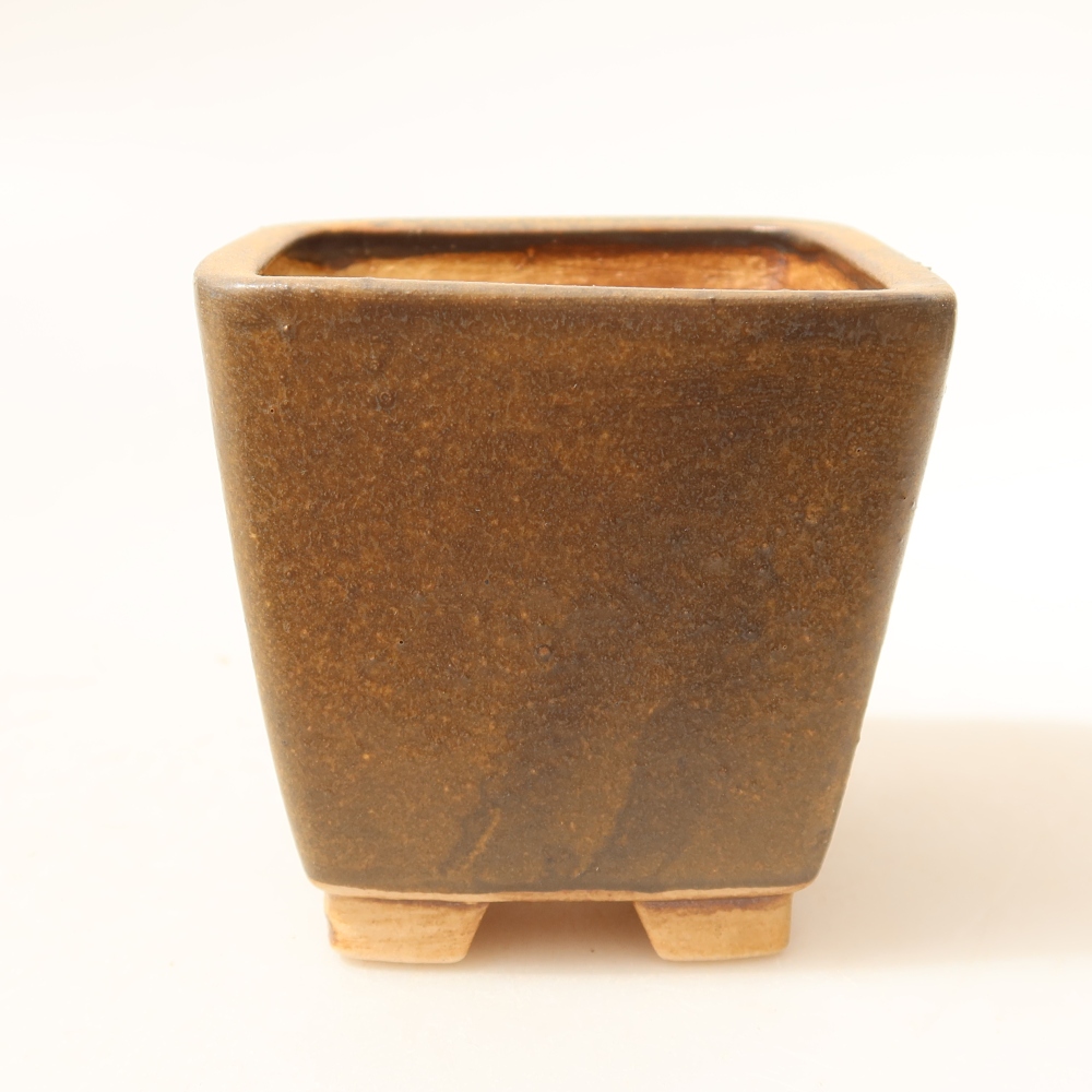 Ciotola per bonsai in ceramica 7,5 x 7,5 x 7,5 cm, marrone