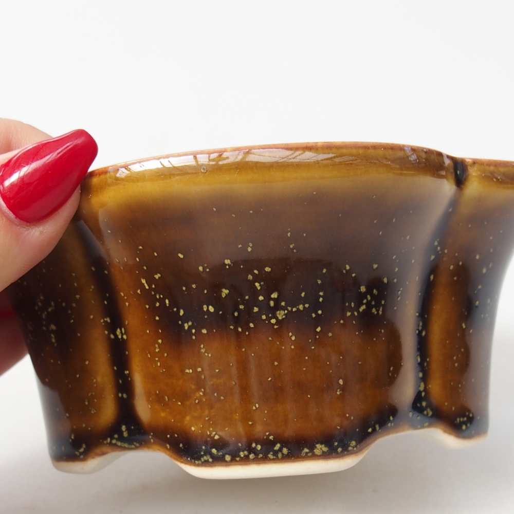 Ciotola per bonsai in ceramica 12,5 x 10 x 5,5 cm, giallo