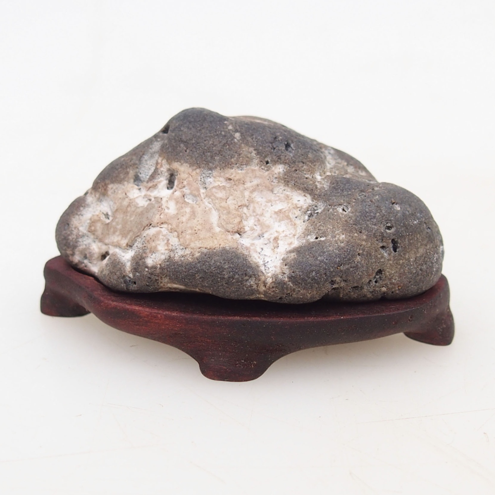 Suiseki - Pietra con DAI (base in legno)