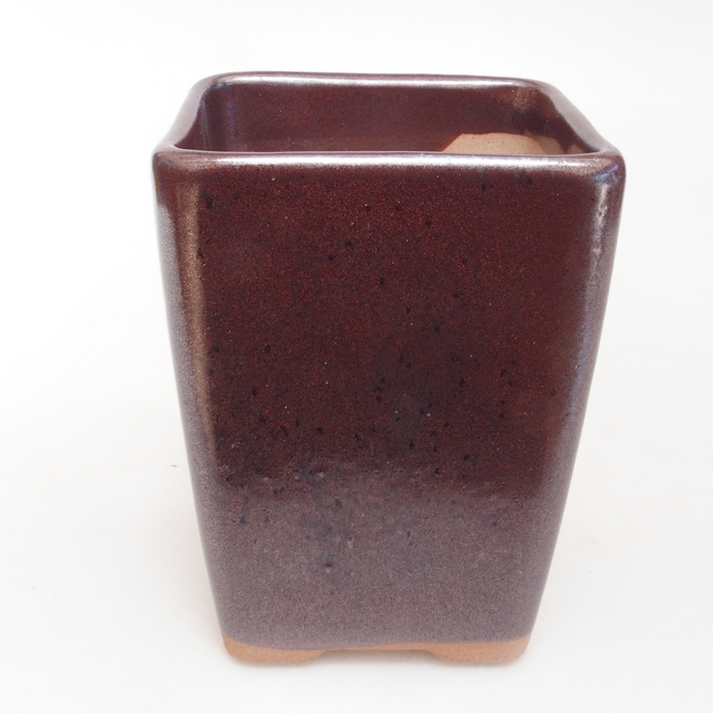 Ciotola per bonsai in ceramica 8,5 x 8,5 x 11 cm, marrone