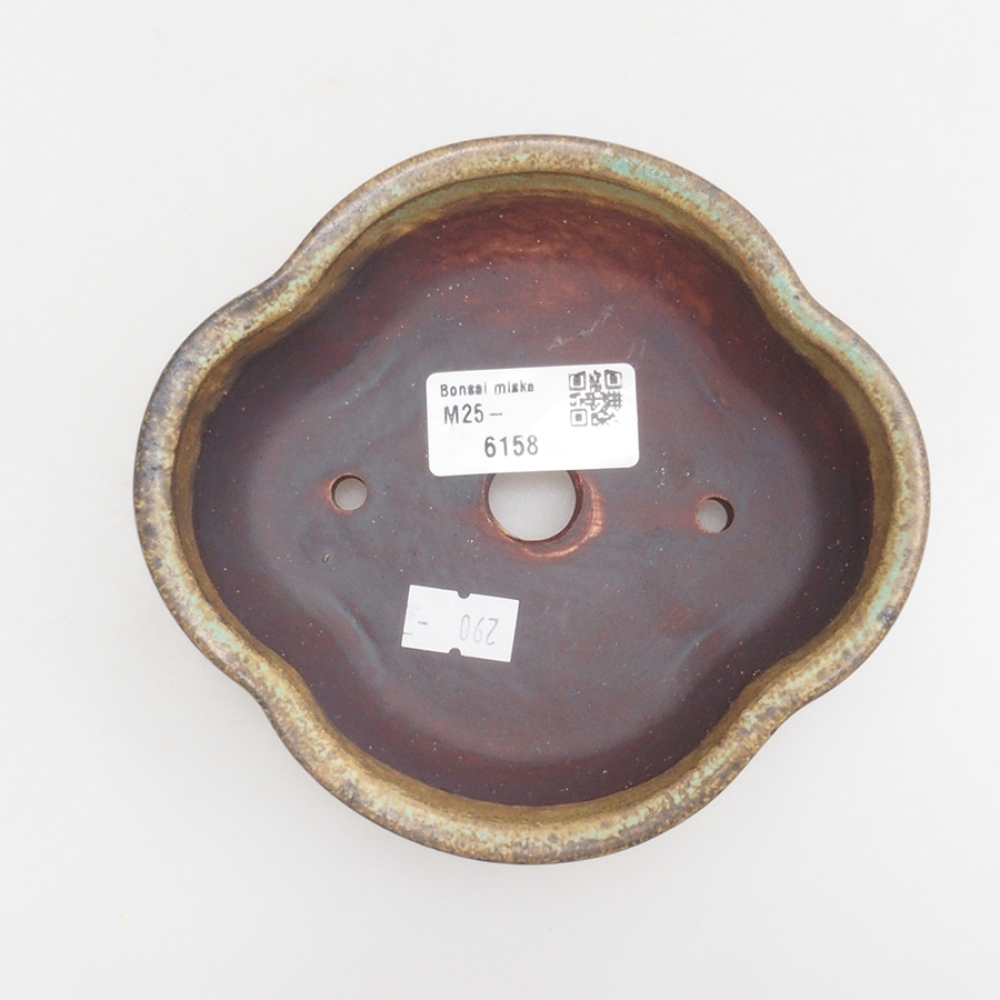 Ciotola per bonsai in ceramica 10 x 8,5 x 4 cm, marrone